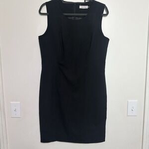 Calvin‎ Klein Sheath Dress Size 10 Black Classic LBD Office Vixen Classy Career